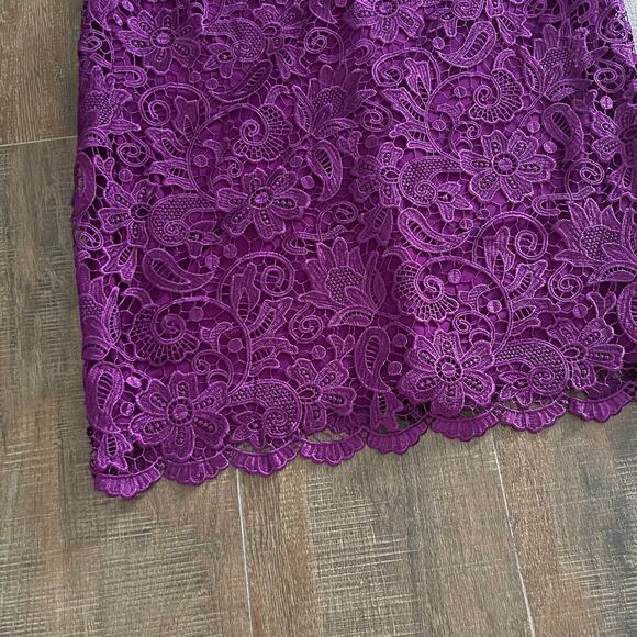 NWT Lauren Ralph Lauren Formal Sheath Lace Scalloped Hem Women's Dress Size 14 - Picture 4 of 12